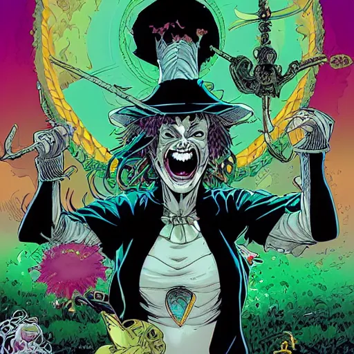 Image similar to the laughing witch, by yoichi hatakenaka, masamune shirow, josan gonzales and dan mumford