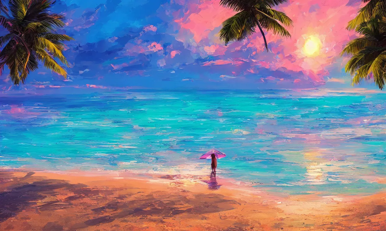 Image similar to paradise beach by alena aenami artworks in 4 k