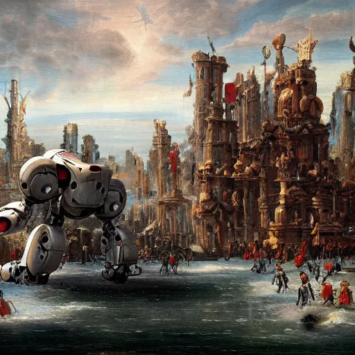 Image similar to the robot uprising, encyclopedic, New renaissance concept art