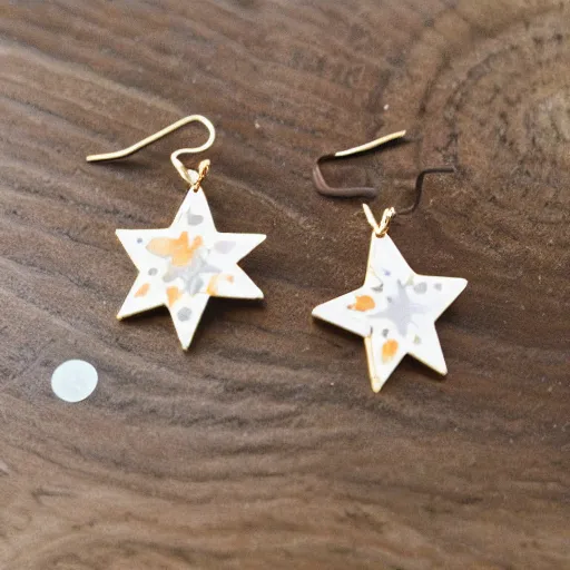 Prompt: product photo of starry night earrings