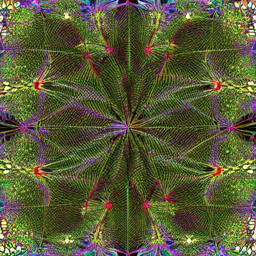 Image similar to extremely detailed binary fractal tree visualised 8k