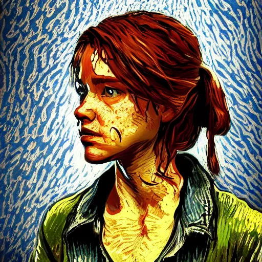 prompthunt: Abby Anderson (from The Last of Us Part II) in the style of  Vincent Van Gogh, masterpiece digital painting, 4k wallpaper, intricate  detail, beautiful, gorgeous, stunning, artstation