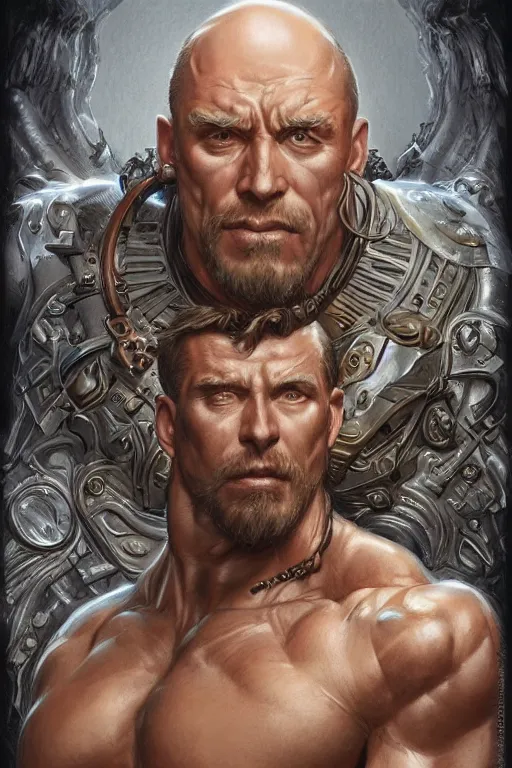 Prompt: muscled ruggedly handsome hero, intricate, elegant, highly detailed, centered, digital painting, artstation, concept art, smooth, sharp focus, illustration, art by artgerm and donato giancola and Joseph Christian Leyendecker, Ross Tran, WLOP
