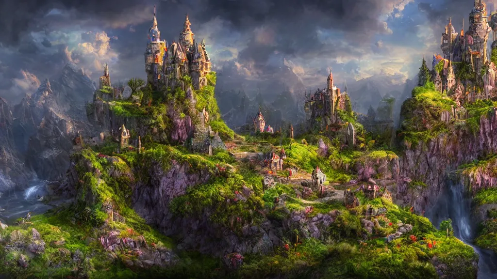Prompt: amazing landscape photo of a fairy castle, fantasy artwork, very very very beautiful scenery, hd, hdr, ue 5, ue 6, unreal engine 5, cinematic 4 k wallpaper, 8 k, ultra detailed, high resolution, artstation, award winning