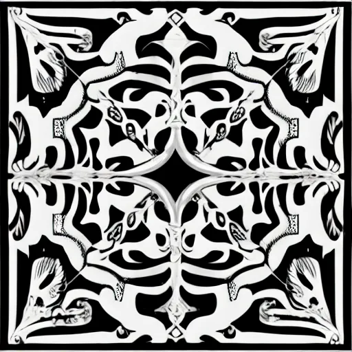 Prompt: ornate box design modern black and white color scheme