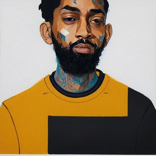 Image similar to Nipsey Hussle profile picture by Sachin Teng, asymmetrical, Organic Painting , Matte Painting, geometric shapes, hard edges, graffiti, street art:2 by Sachin Teng:4