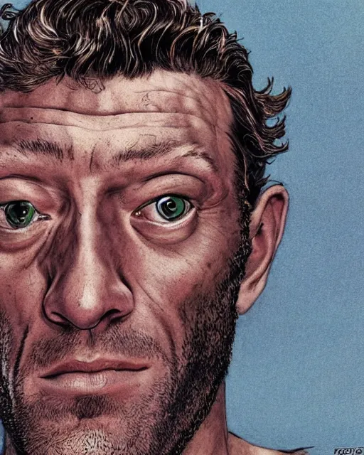 Prompt: vincent cassel by glenn fabry, fisheye lens