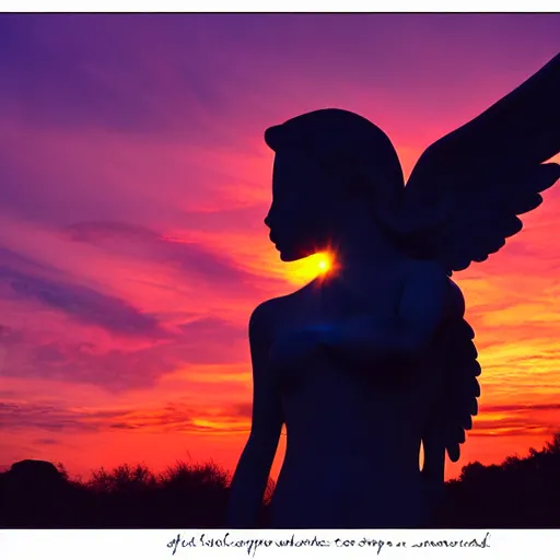 Image similar to angel in sunset