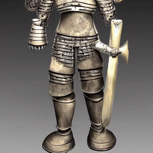 Prompt: Royal Humanoid Warforged guard made of stone wielding a guisarme, sun symbol engraved in it's chest, buff, realistic, High res, detailed, dungeons and dragons