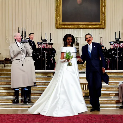 Image similar to joe biden and barack obamas wedding, award winning wedding photography