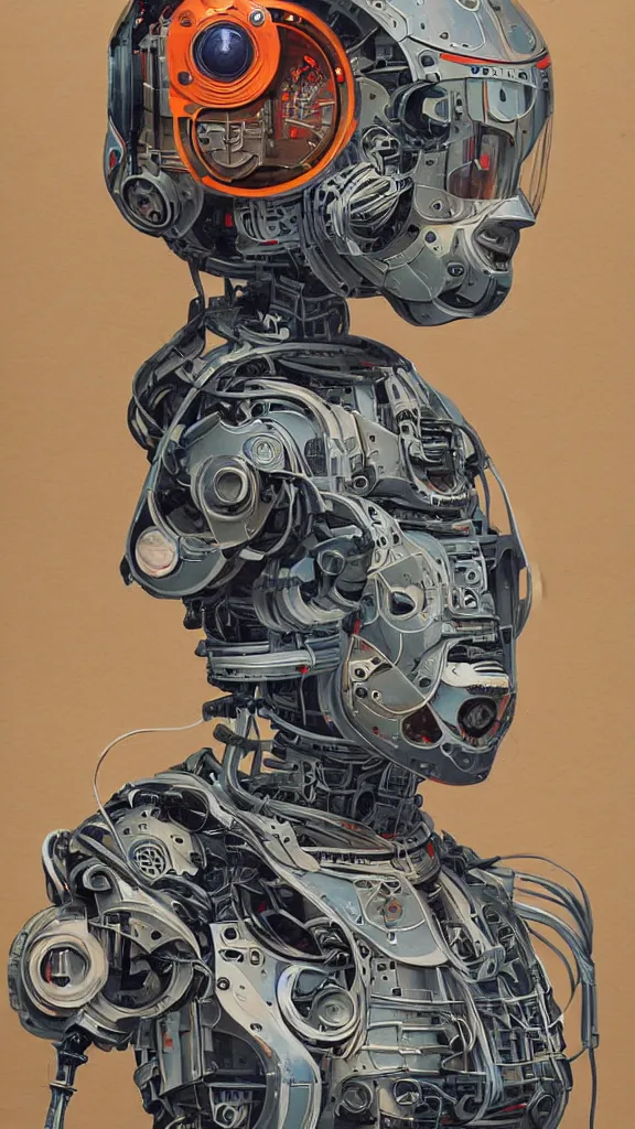 Prompt: robot painting a robot on canvas, intricate, highly detailed, photorealistic, film still, by sachin teng.