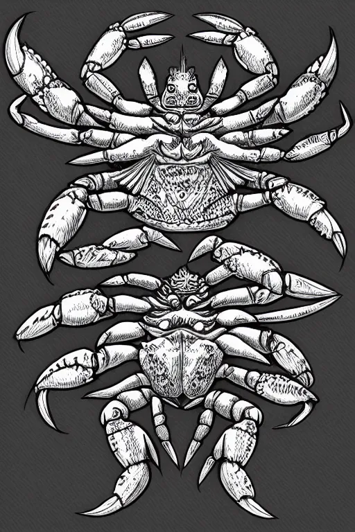 Image similar to crab humanoid figure warrior, symmetrical, highly detailed, digital art, needles, sharp focus, trending on art station, kentaro miura manga art style