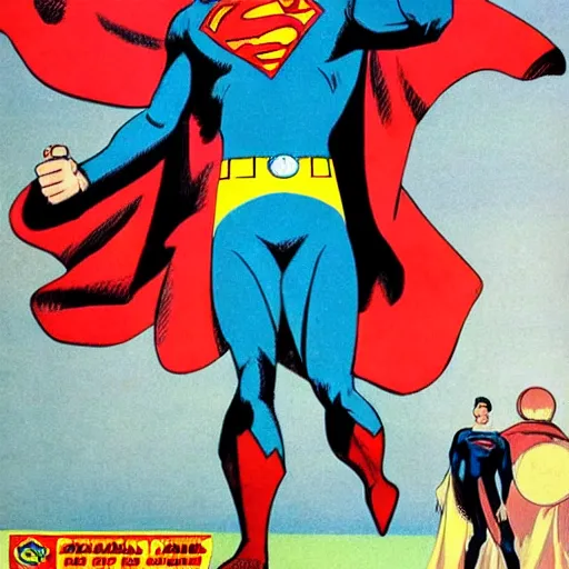 Prompt: superman on the 1 9 6 6 batman tv show