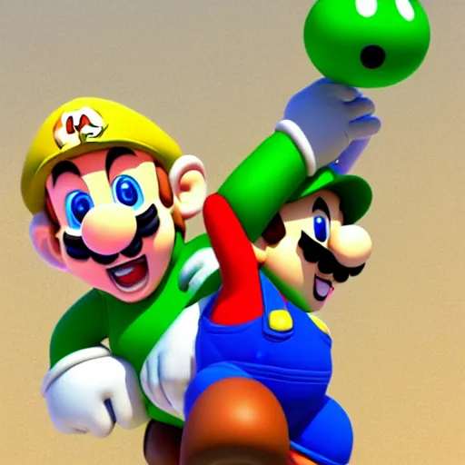 Prompt: super mario on yoshis back