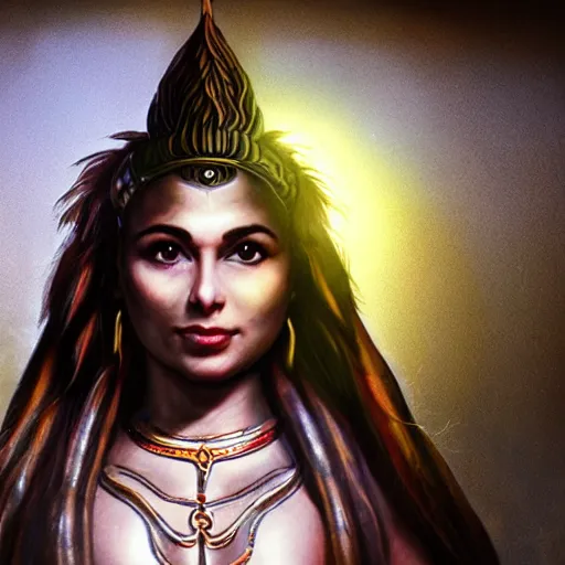 Image similar to riley reid as a god shiva, weta hyperrealism cinematic lighting and composition