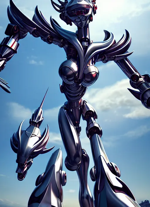 Prompt: extremely detailed upward cinematic shot of a giant goddess, a 1000 meter tall beautiful perfect stunning hot anthropomorphic robot mecha female dragon, OLED visor for eyes, metal ears, silver sleek sharp armor, mawshot, sharp robot dragon paws, sharp claws, walking on top of a tiny city, towering high up over your view, legs taking your pov, camera looking up between her legs, thick smooth warframe legs walking over towers, stepping on towers, stepping on the city, crushing buildings beneath her detailed sharp claws, camera looking up at her from the ground, fog rolling in, street view from the city looking at her, worm's eye view, massive scale, epic proportions, epic shot, low shot, leg shot, dragon art, micro art, macro art, giantess art, macro, furry, giantess, goddess art, warframe fanart, furry art, anthro art, furaffinity, digital art, high quality 3D realistic, DeviantArt, artstation, Eka's Portal, HD, depth of field