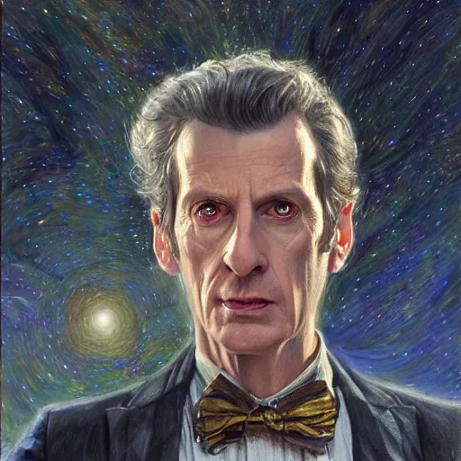 Image similar to Doctor Who, portrait art by Donato Giancola and James Gurney, digital art, trending on artstation