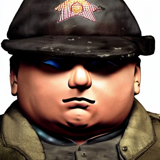 Image similar to Eric Cartman in Call of Duty black ops, highly detailed, high quality, HD, 4k, 8k, Canon 300mm, professional photographer, 40mp, lifelike, top-rated, award winning, realistic, sharp, no blur, edited, corrected, trending