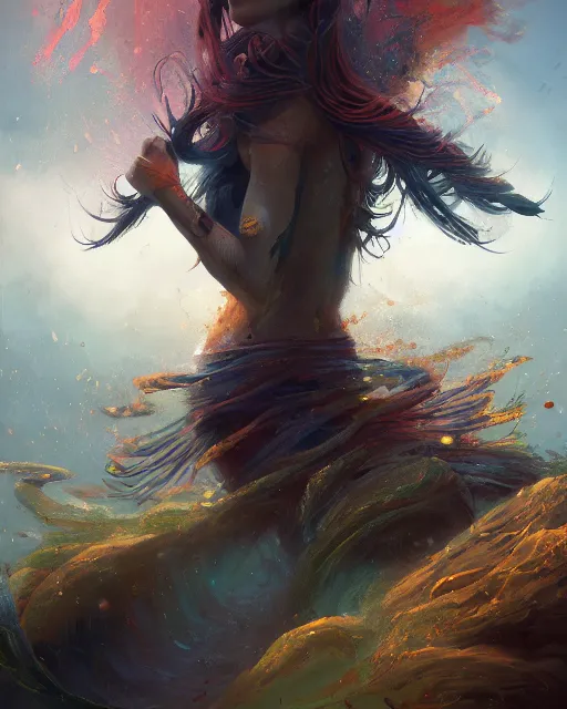 Prompt: the fall of summer, detailed painting of irreconcilable personification by anato finnstark, noah bradley, raymond swanland, and steven belledin, cinematic lighting, highly detailed, digital painting, trending on artstation, pixiv, concept art, sharp focus, illustration