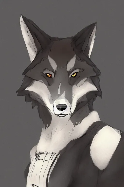 Image similar to a wolf fursona, trending on artstation, by kawacy, furry art, digital art