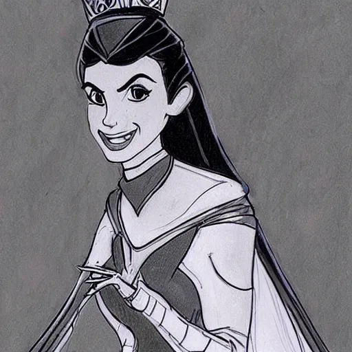 Image similar to milt kahl sketch of victoria justice as princess padme from star wars