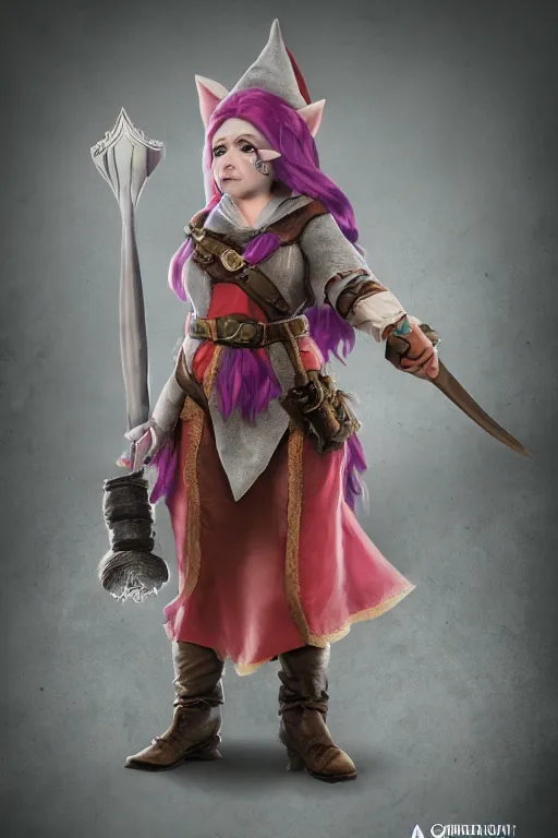 Image similar to a female DND gnome, high resolution film still, 8k, HDR colors, cosplay, studio lighting