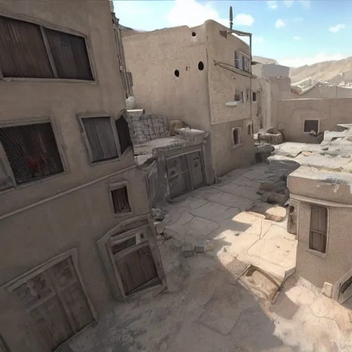 Image similar to dust 2 in real life