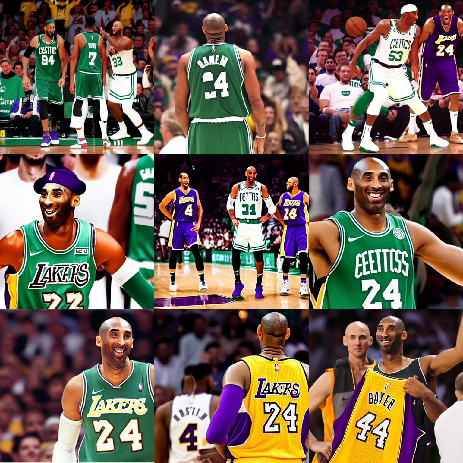 Prompt: kobe bryant towns in a celtics jersey
