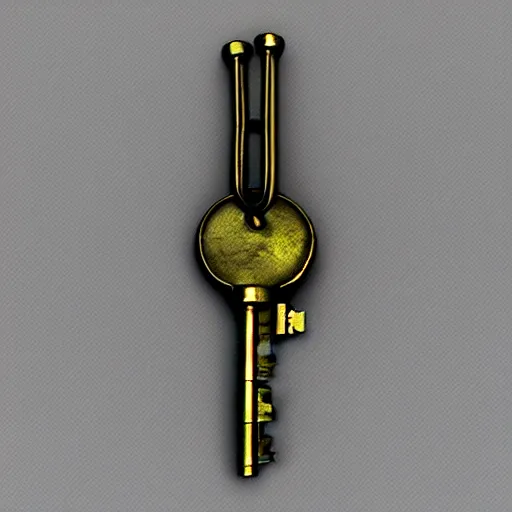 Image similar to a metal key for the cage, rpg game inventory item, 3d style