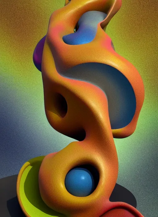 Image similar to 3D abstract marble miniature sculpture by Salvador Dali, psychedelic, abstractionism, realistic, 8K, Hyperrealism, Subsurface scattering, raytracing, Octane Render, Zbrush, simple background