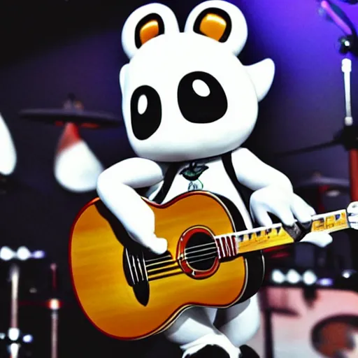 Image similar to k. k slider from animal crossing, playing guitar at a concert