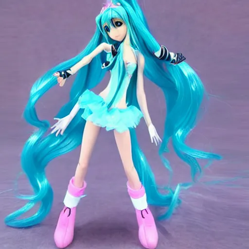 Prompt: Hatsune Miku cosplay winx club Bloom, doll