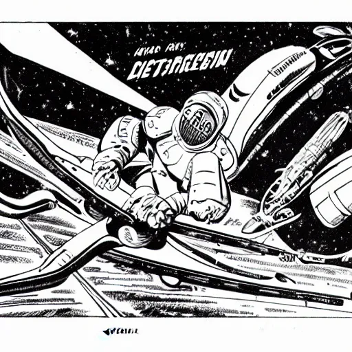 Image similar to alien racing drivers, space, comic, racers, retro, 70s, comic book