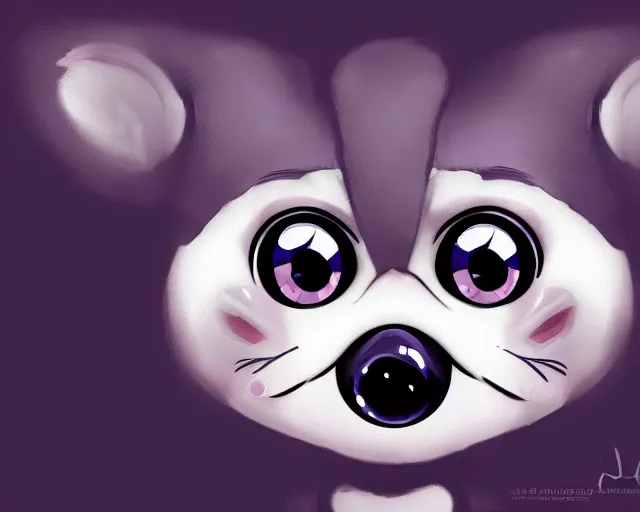 Prompt: adorable creature with big glossy eyes splashart