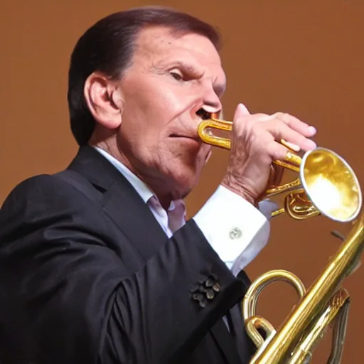 Image similar to kenneth copeland playing trumpet in church