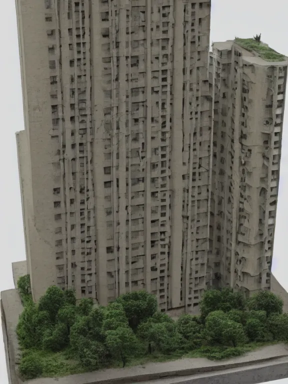 Image similar to a soviet apartment building , beautiful miniature, diorama , 3d render