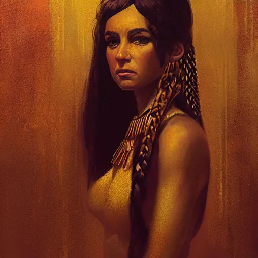 Image similar to Cleopatra portrait, atmospheric lighting, painted, intricate, volumetric lighting, beautiful, rich deep colors masterpiece, golden hour, sharp focus, ultra detailed, by Leesha Hannigan, Ross Tran, Thierry Doizon, Kai Carpenter,Ignacio Fernández Ríos