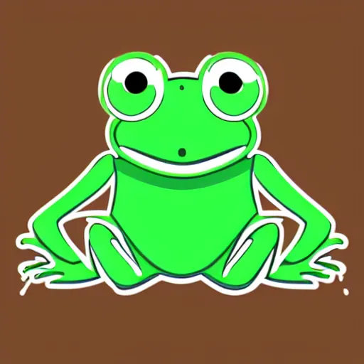 Image similar to a cute frog, digital art, iconic icon, 2 d vector logo, cartoon, t - shirt design