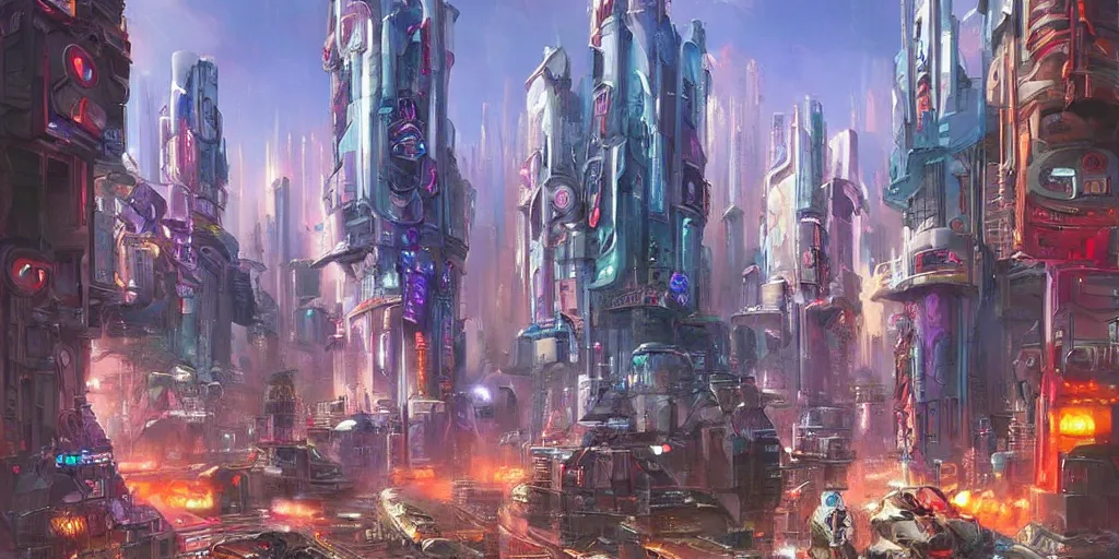 Image similar to futuristic cyberpunk town. By Konstantin Razumov, highly detailed