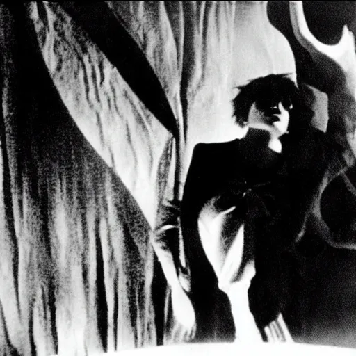 Prompt: cabinet of doctor caligari still shot from film by guy maddin, gustav dore < <