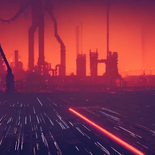 Image similar to mega industrial landscape with atmosphere like blade runner 2049