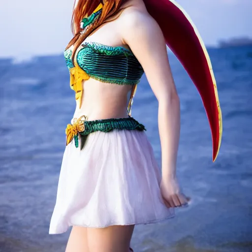 Image similar to a full body photo of emma watson as nami from one piece, award winning photography, 50 mm.