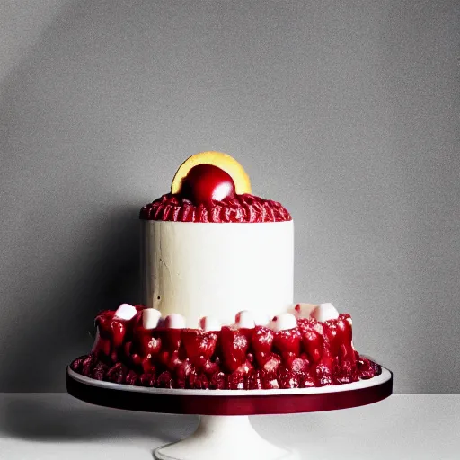 Image similar to a cake that looks so delicious that no one dares to eat it, pristine, photograph, editorial