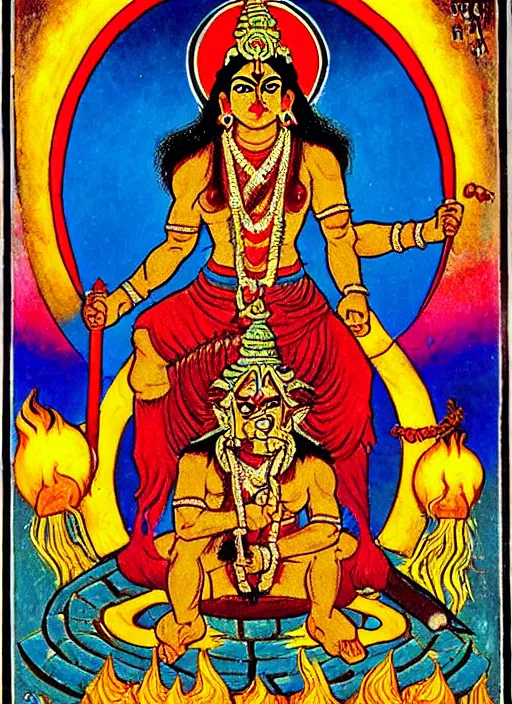 Image similar to kali - durga with a hammer and sickle and in the forehead the star burns : ivan bilibin