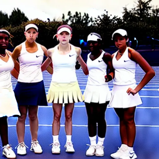 Image similar to ray lewis coaching high school girls tennis, promotional photograph