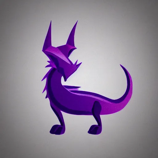 Image similar to very cute purple dragon, 2d minimalism