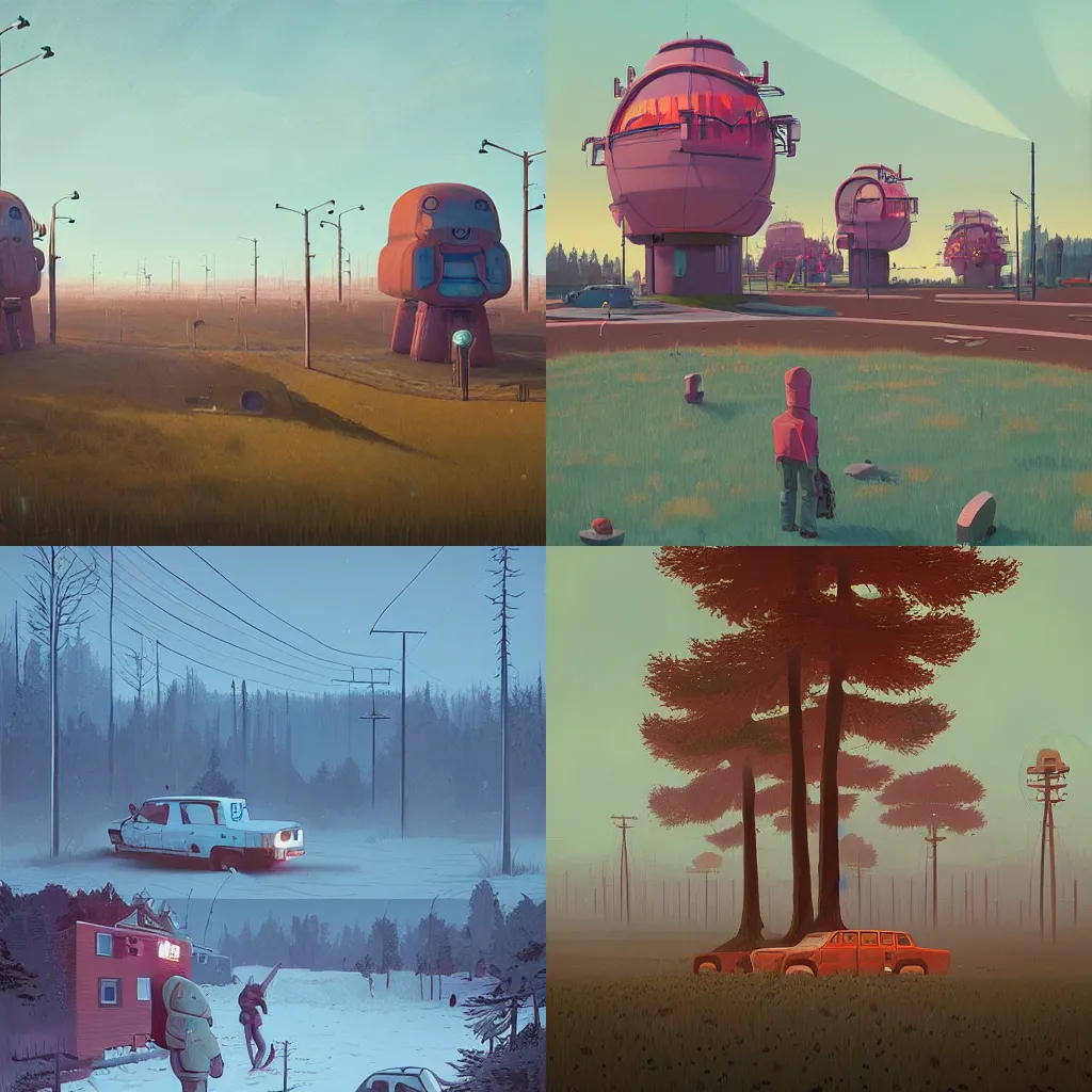 Prompt: by simon stalenhag