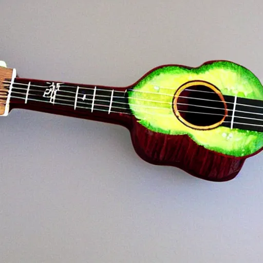 Image similar to avocado ukulele painted by van gogh