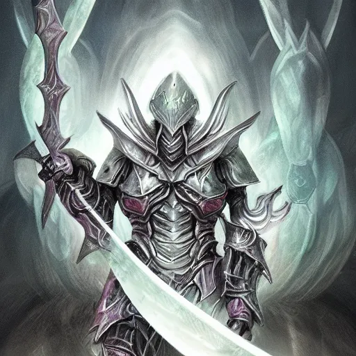 Prompt: closeup fantasy art of a void knight by kotaro chiba