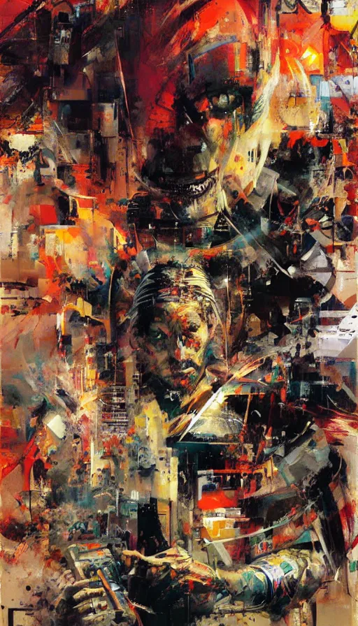 Image similar to portrait of a digital shaman, by john berkey